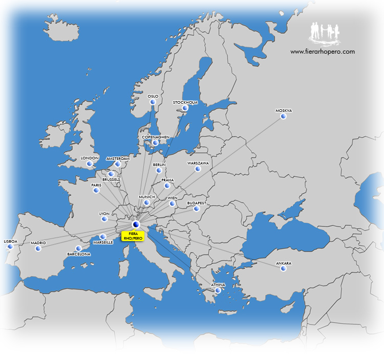 Visualizza la mappa per raggiungere la fiera di Rho Pero